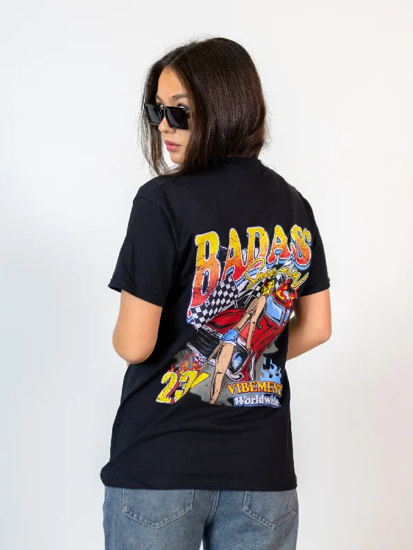 BADASS T-SHIRT (rygprint) - SORT