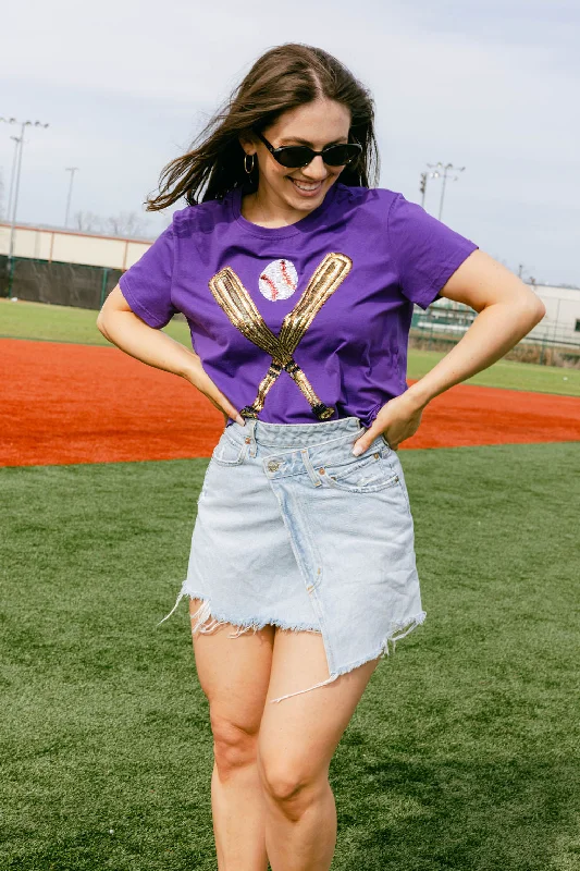 Purple & Gold Baseball Tee