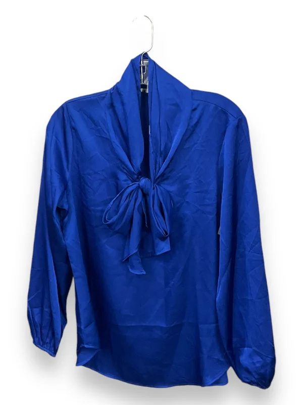 Blouse Long Sleeve By Bar Iii In Blue, Size: M