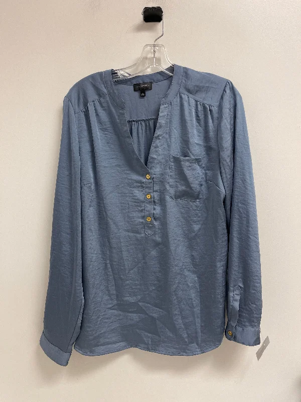 Blouse Long Sleeve By Limited In Blue, Size: L