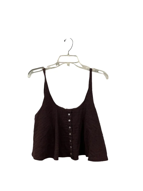 Top Sleeveless By Zara In Brown, Size: L