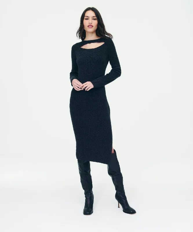 Cashmere Cut Out Reversible Midi Dress