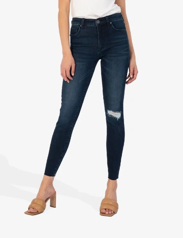 Connie High Rise Fab Ab Ankle Skinny Jean in Dark Wash