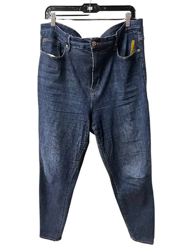 Jeans Skinny By Good American In Blue Denim, Size: 18