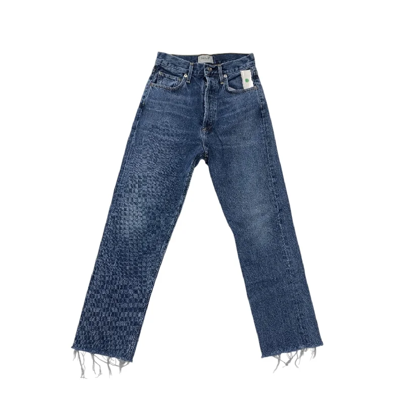 Jeans Straight By Agolde In Blue Denim, Size: 0