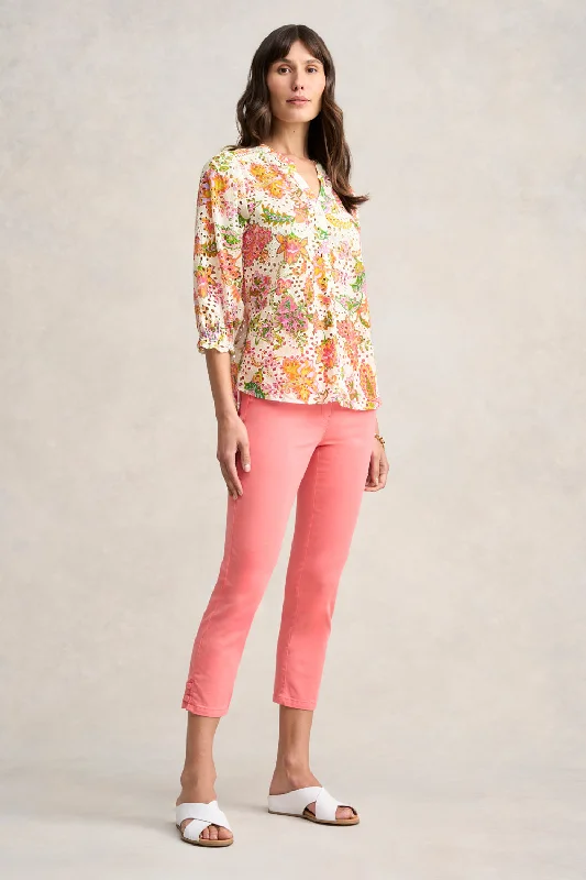 Bengajean® 3/4 Button Detail - Bright Coral