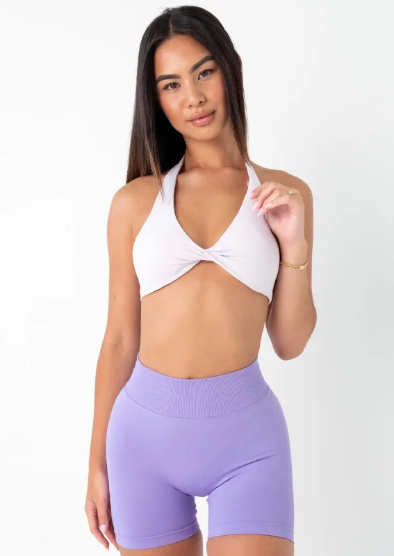 TWIST HALTER BRA - ICY LILAC