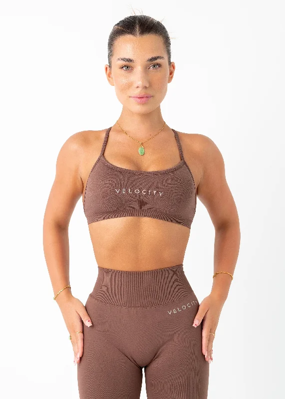 V SCULPT BRALETTE - CHOCOLATE