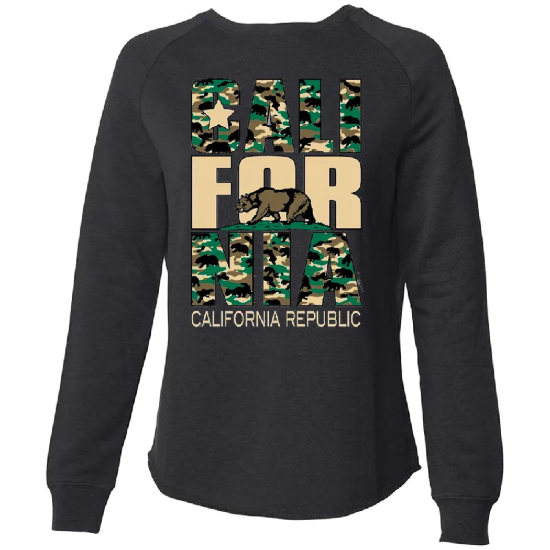 California State Flag Camo Super Soft Crewneck Sweater