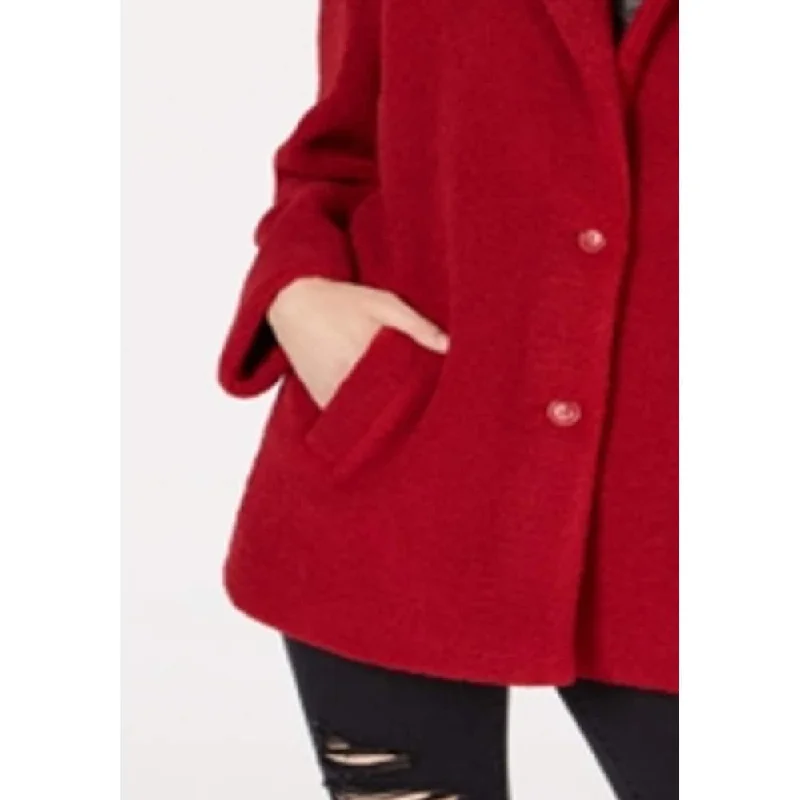 Collection B Junior's Faux Coat Red Size Xx-Large