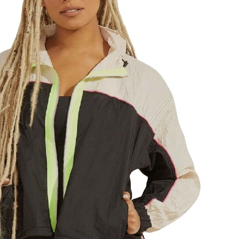 Guess Women's Active Abigayle Wind Jacket Gray Size X-Large