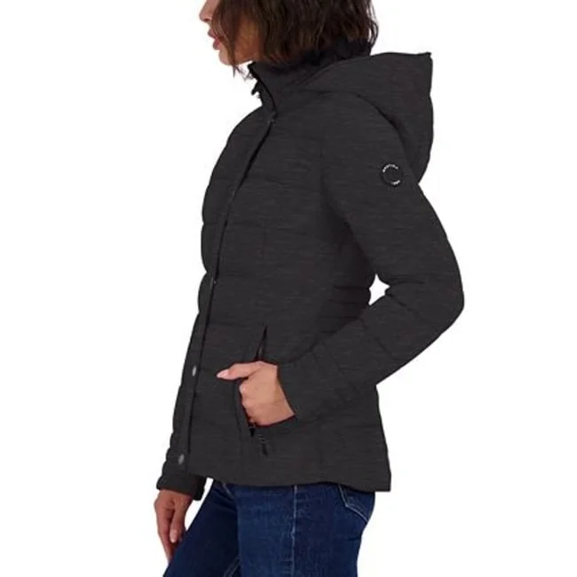 Nautica Women's Hooded Packable Puffer Coat Black Size Xs