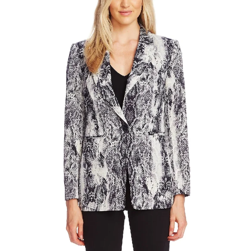 Vince Camuto Women's Snake Embossed Notch Collar Jacket Grey Size 2