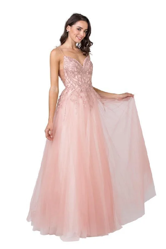 Long Ball Gown Spaghetti Straps Evening Prom Dress