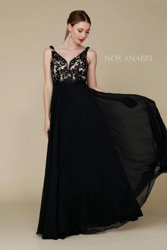 Long Sleeveless V Neck Prom Dress Evening Gown