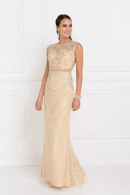 Prom Long Sleeveless Formal Lace Evening Gown