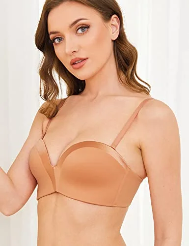 Strapless Wirefree Multiway Push Up Bra Orange